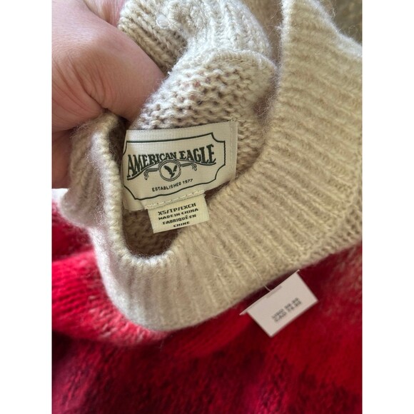 American Eagle Ombre Stripe Mock Neck Cozy Knit Sweater Size XS - Picture 9 of 10